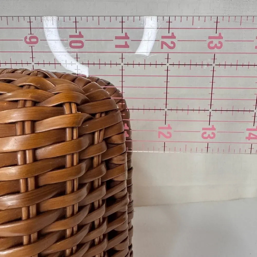 VINTAGE Basket Purse by Macy's Woven Metal MCM Vinyl HandMade in Honk Kong - Picture 13 of 14